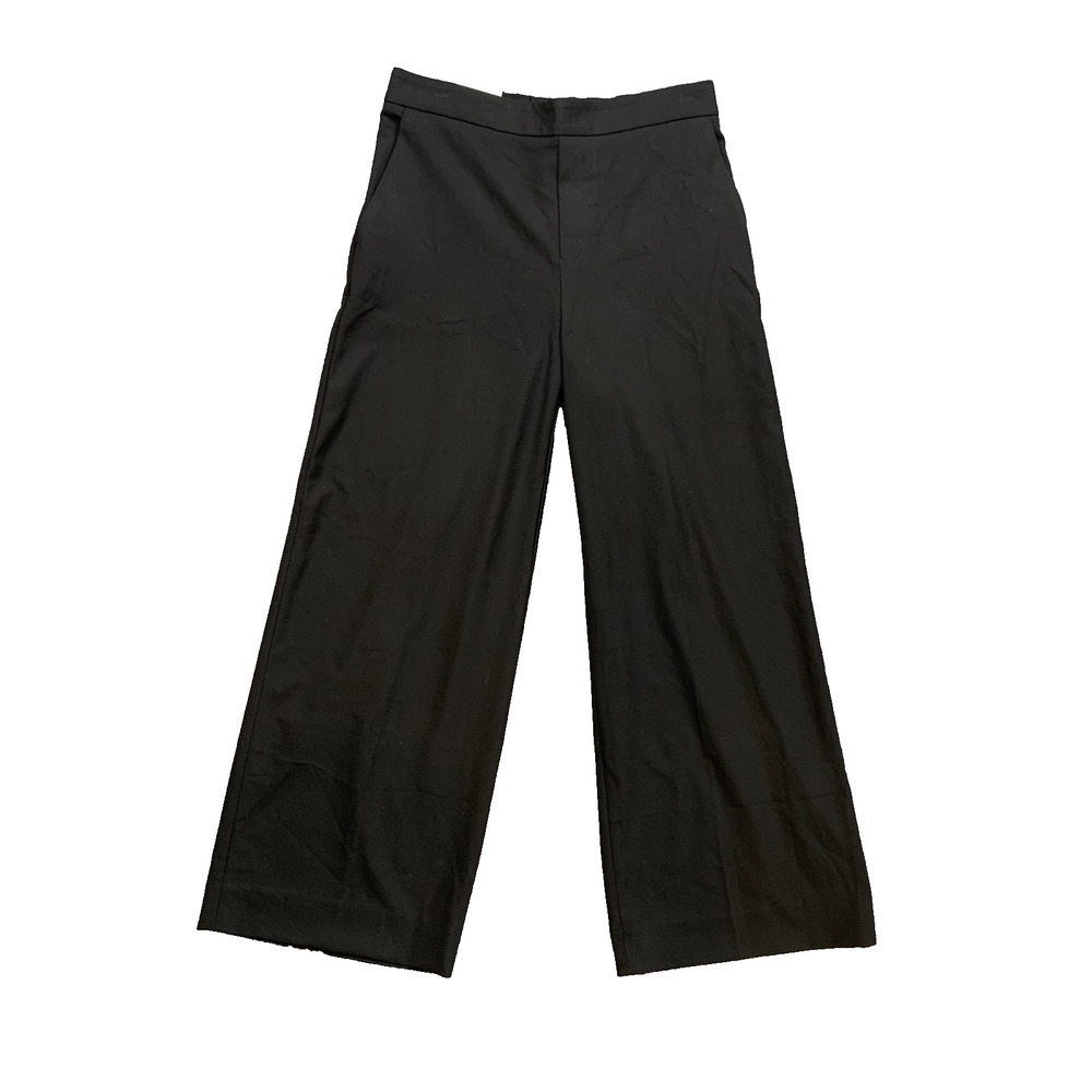 Banana Republic Pants Women 6P Petite Black Hayden Wide Leg High Rise Bi-Stretch